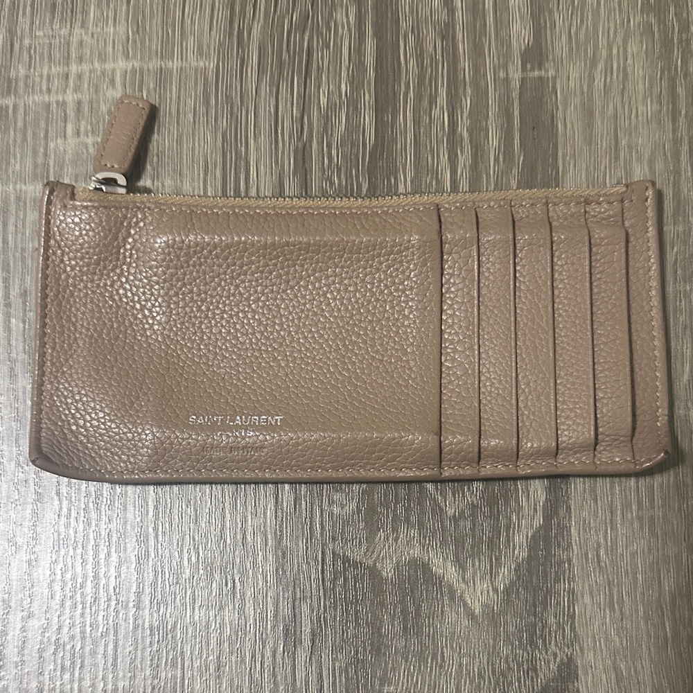 Saint Laurent Brown Leather Card Wallet